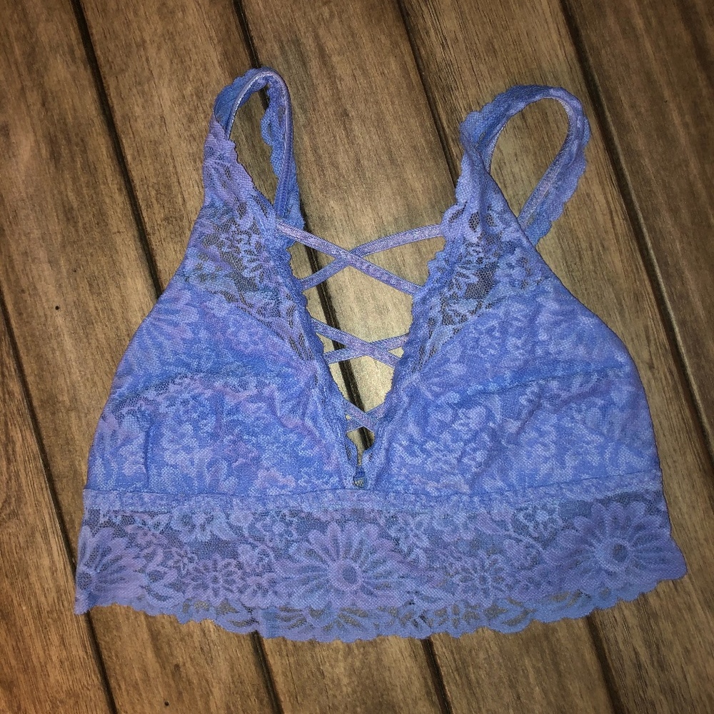 blue lace bralette